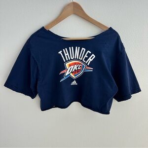 OKC Thunder NBA Off the Shoulder Cropped Tee